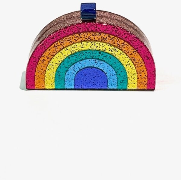 Rainbow Shimmer clutch