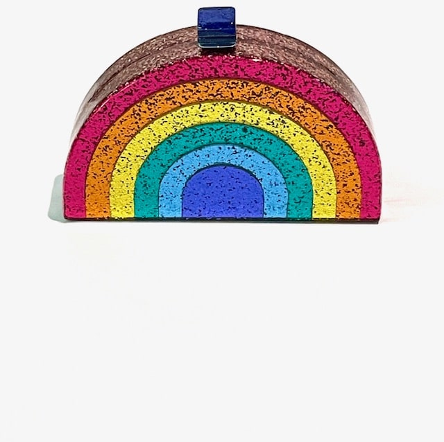 Rainbow Shimmer clutch