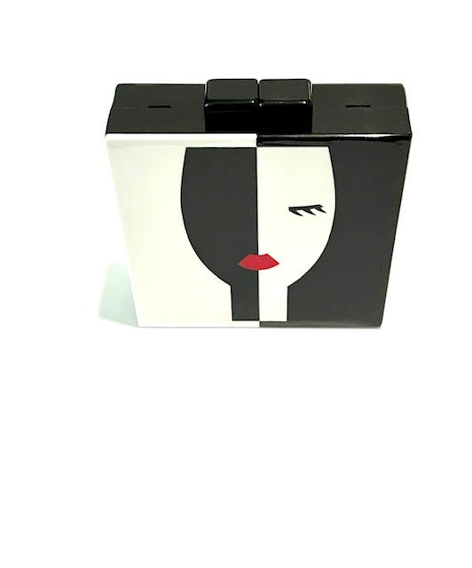 Acrylic Black/White Face Clutch