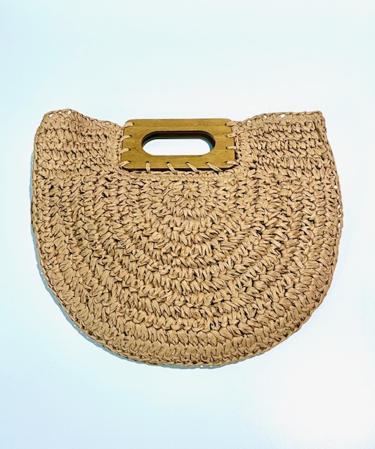 Ark clutch/crossbody w/wooden handles